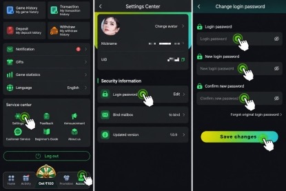 Veer Game change password