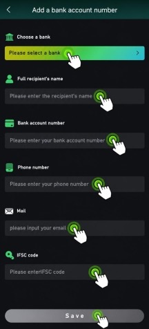 Veer Game bank account binding